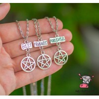 Кулон для троих друзей Best Friends Forever. Пентаграмма. Цена за набор